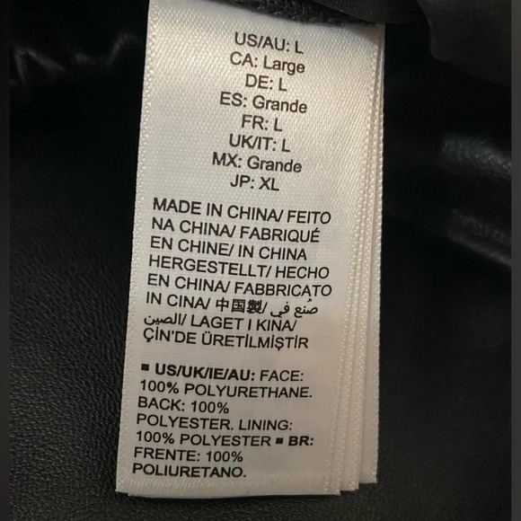 Lisadnyc the drop women black vegan faux leather baggy dress career work pants L - Picture 6 of 12